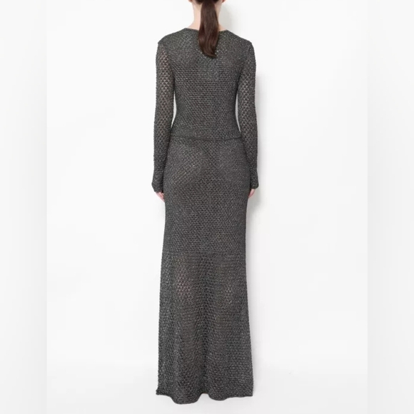 Chloé by Gabriela Hearst Metallic Gold Knit Maxi Dress Circa 2021 Collection SM - Picture 16 of 16
